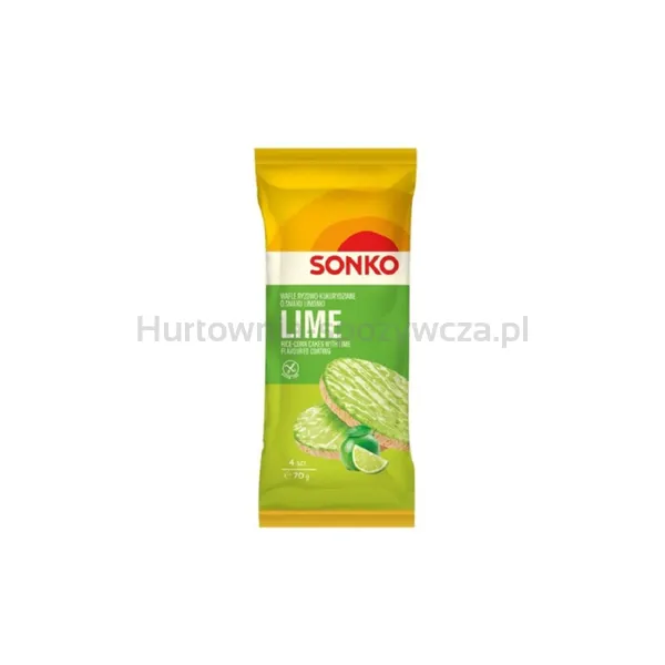 SONKO Wafle ryżowo-kukurydziane o smaku limonki 70g
