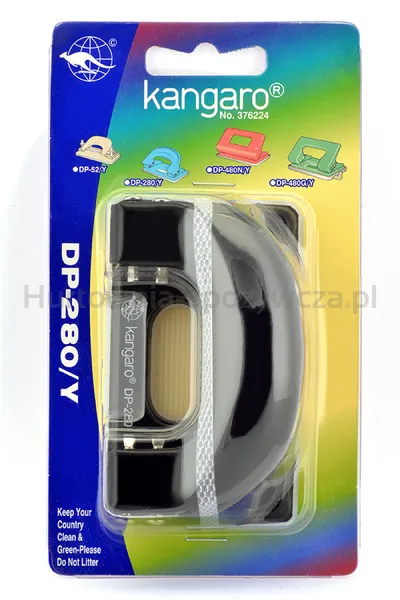 Kangaro DziurkaczDP-280Y, dziurkuje do 11 kartek, blister, czarny 