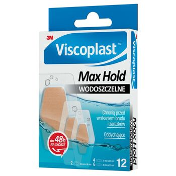 Viscoplast™ Max Hold, Plastry Wodoszczelne, Zestaw Plastrów, 3 Rozmiary, Pudełko/12 Szt.