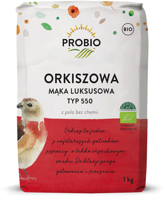 Mąka Orkiszowa Luksusowa Typ 550 Bio 1 Kg - Probio [BIO]