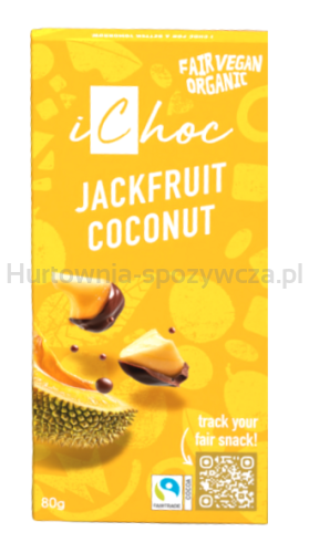 Czekolada Gorzka Z Jackfruit, Kokosem I Chrupiącymi Granulkami Cytrusów Fair Trade Bio 80 G - Ichoc (Vivani) [BIO]