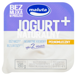 Jogurt Naturalny Pełnomleczny Bez Laktozy 180G Maluta