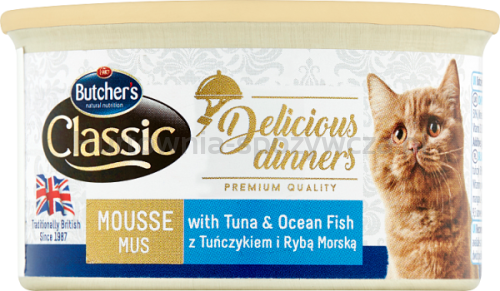 Butcher’S Delicious Dinners Cat Z Tuńczykiem I Rybami Oceanicznymi Mus 85G