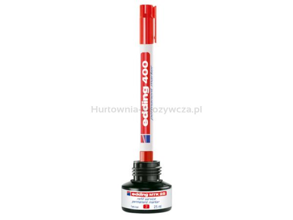 Edding Marker permanentny e-400 1mm, czerwony  - 3