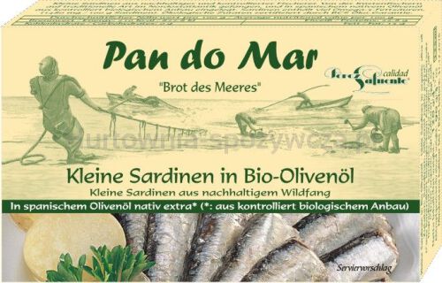 Sardynki Europejskie W Bio Oliwie Z Oliwek Extra Virgin 120 G (90 G) - Pan Do Mar [BIO]