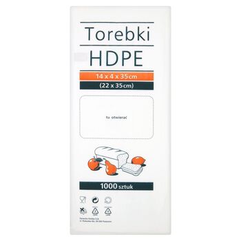 Hdpe Torebki Spożywcze 14X4X35 Cm 1000 Sztuk