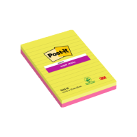 Duże Post-It Karteczki samoprzylepneSuper Sticky, Różowy i Zielony, w Linie, 127 mm x 203 mm, 2x45 Arkuszy