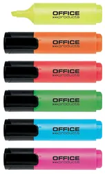 Office Products Zakreślacz Fluorescencyjny, 2-5Mm (Linia), 6Szt., Mix Kolorów 