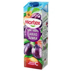 Hortex Sok 100% Jabłko Śliwka Karton 1L