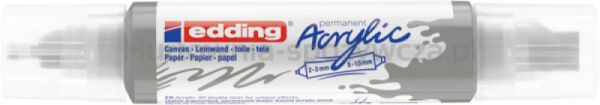 Marker akrylowy 3D e-5400 EDDING, podwójny, 2-3 mm, 5-10 mm, matowe srebro - 2