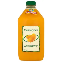 ANDROS sok z klementynek wyciskanych 1,5L (w tym +0,50 zł/szt. zwrotnej kaucji)