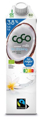 Coconut Milk - Napój Kokosowy Do Picia 3,8 % Tłuszczu Bez Dodatku Cukrów Fair Trade Bio 1 L - Coco (Dr Martins) [BIO]