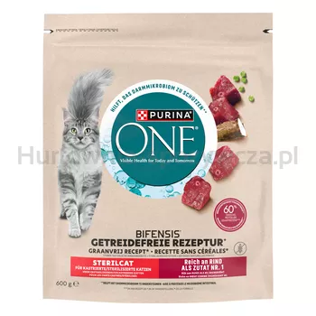 Purina ONE GRAIN FREE Dry Cat Sterilcat Wołowina 600 g