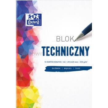 Oxford Blok techniczny A4 10 kartek, biały