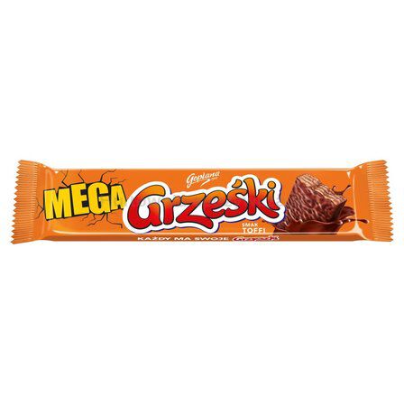 Grześki Mega Toffi Wafel Przekładany Kremem O Smaku Toffi W Czekoladzie Mlecznej 48 G