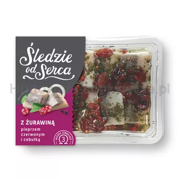Śledzie od Serca Krajanka śledziowa bez konserwantów z żurawiną, pieprzem i cebulką 200g