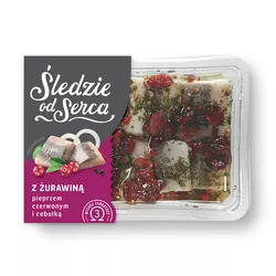 Śledzie od Serca Krajanka śledziowa bez konserwantów z żurawiną, pieprzem i cebulką 200g