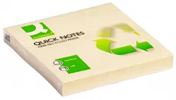 Bloczek Samoprzylepny Q-Connect 100% Recycled, 76X76Mm, 100 Kart., Żółty