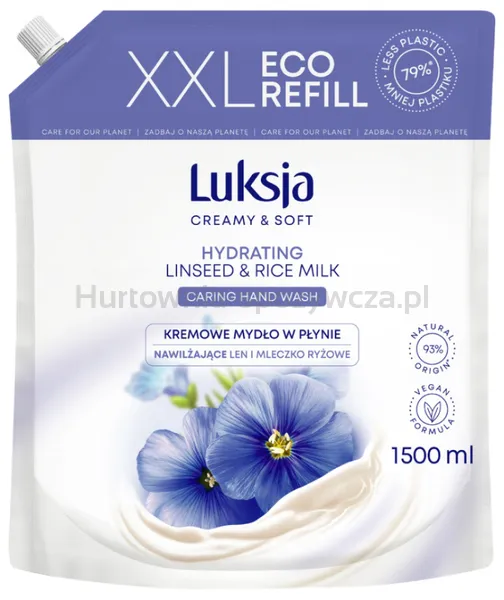 Luksja Kremowe mydło w płynie len, zapas 1500ml