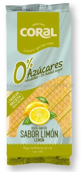 Wafle Z Kremem Cytrynowym Bez Dodatku Cukru 150 G
