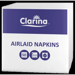 Serwetki Airlaid Białe 40X40 Cm 50Szt 1/4 Clarina