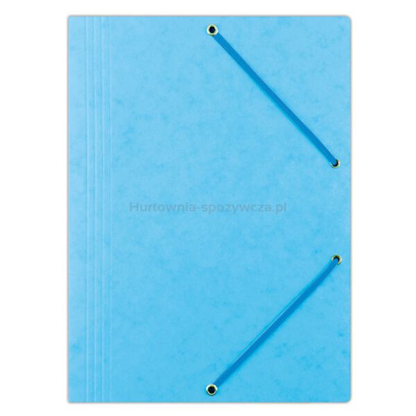 Office Products Teczka z gumką, preszpan, A4, 390gsm, 3-skrz., jasnoniebieska 