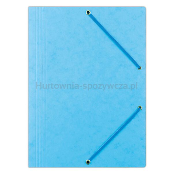 Office Products Teczka z gumką, preszpan, A4, 390gsm, 3-skrz., jasnoniebieska 