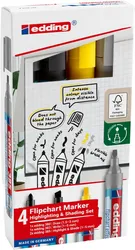 Zestaw Markerów Do Efektów Na Flipchartach E-385, E-380 I E-383 Edding, 4 Szt., Mix Kolorów
