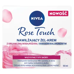 Nivea Żel Krem Z Organiczną Wodą Różaną I Kwasem Hialuronowym Nawilżający 50Ml