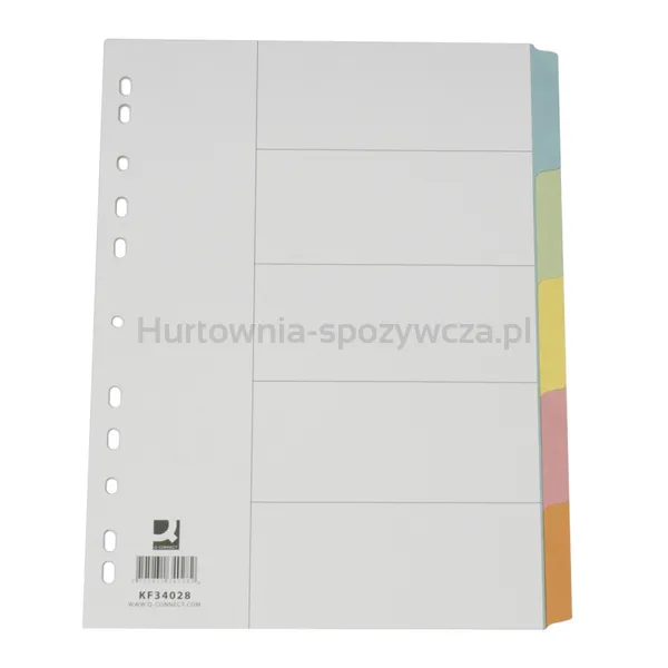 Przekładki Q-Connect, Karton, A4, 223X297Mm, 5 Kart, Mix Kolorów