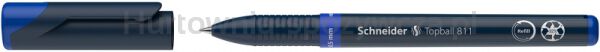 Pióro kulkowe SCHNEIDER Topball 811, 0,5 mm, niebieskie - 2
