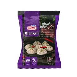 VICI Khinkali z mięsem z kurczaka i mięsem wieprzowym, płatkami papryczki chili i papryczką habanero 400 g