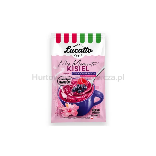 Kisiel Owoce Leśne Z Nutką Hibiskusa - Z Kawałkami Owoców Lucatto 31,5G