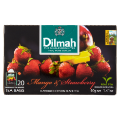 Dilmah Cejlońska Herbata Czarna Z Aromatem Mango I Truskawki 40 G (20 Torebek)