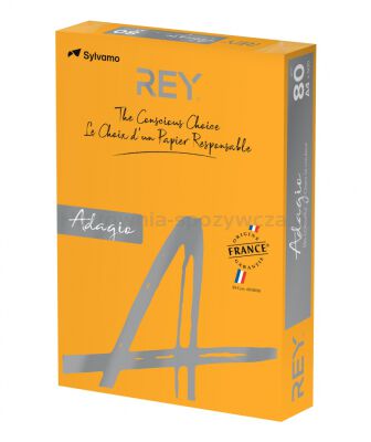 Papier ksero REY ADAGIO, A4, 80gsm, 70 pomarańczowy intense *RYADA080X415 R100