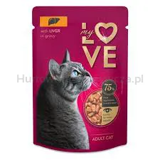 My Love Pełnowartościowa karma w saszetkach dla dorosłych kotów z wątróbką w sosie 85 g