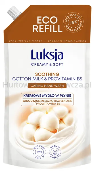 Luksja Kremowe mydło w płynie bawełna, zapas 900ml
