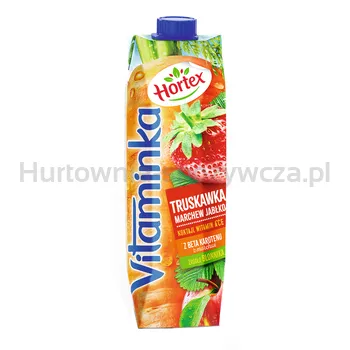 Hortex Vitaminka Jabłko, Marchew, Truskawka Sok Karton 1L