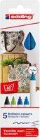 Pisak tekstylny e-4600/5 S EDDING, 1mm, 5 szt., pudełko, cool colours - 2
