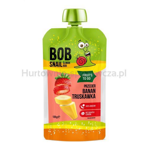 Mus Fruits To Go Banan - Truskawka Bez Dodatku Cukru 120 G - Bob Snail [BIO]