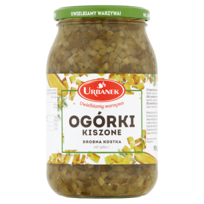 Urbanek Ogórki Kiszone Drobna Kostka 910G 