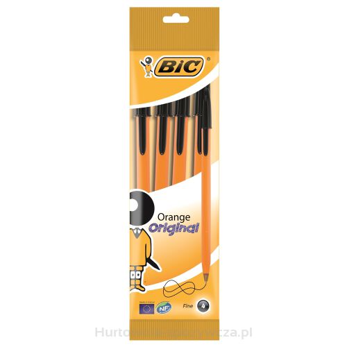 Bic Orange Original Długopis Czarny Pouch 4 Szt