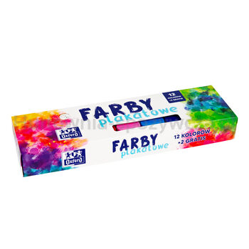 Farby Plakatowe Oxford 12 kolorów+2 / 20ml