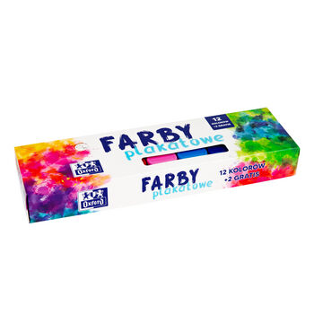 Farby Plakatowe Oxford 12 kolorów+2 / 20ml