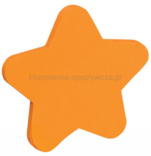 Bloczek samoprzylepny DONAU, 1x50 kart., gwiazdka, zawieszka, pomarańczowy - 2