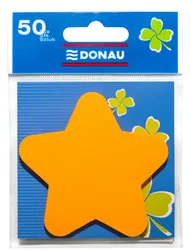 Bloczek Samoprzylepny Donau, 1X50 Kart., Gwiazdka, Zawieszka, Pomarańczowy