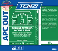 Koncentrat do mycia fasad, elewacji, tarasów TENZI, Apc Out, anglojęzyczna etykieta, 5l - 2