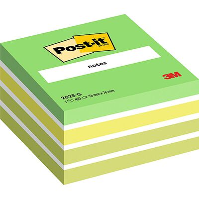 Post-It Kostka samoprzylepna (2028-G), 76x76mm, 1x450 kart., zielona [BIURO]