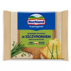 Hochland ze szczypiorkiem Ser kremowy topiony w plastrach ze szczypiorkiem 130g