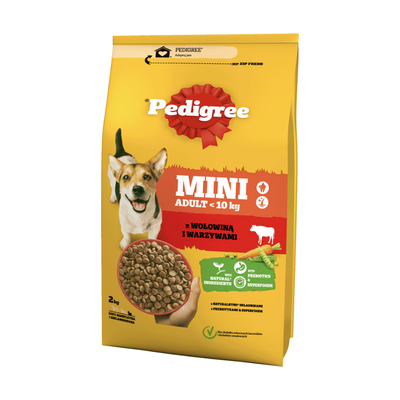 Pedigree Mini Adult sucha karma z wołowiną i warzywami 2 kg